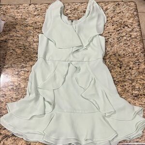 GB Girls Light Green Ruffled Dress